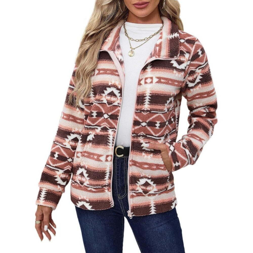 Women's Fleece Jacket Long Sleeve Full Zip Warm Cozy Outdoor Winter